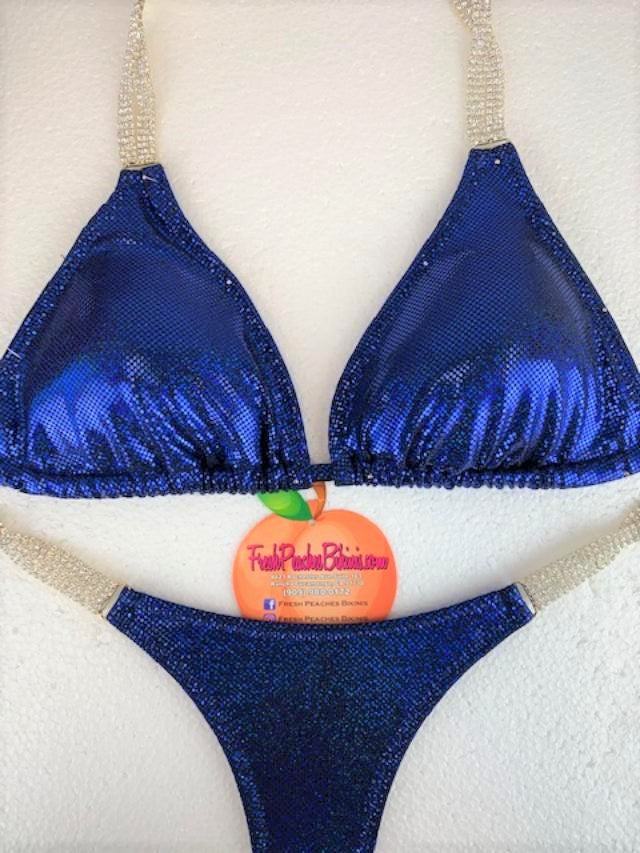 Competition Bikini SET Pro Top and Butterfly Pro Bottoms Sapphire Sparkle