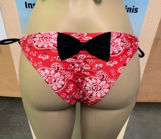 Cabo Tie Side Bottoms Red Bandana with Bow