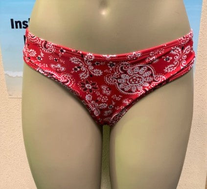Tonga Bikini Bottoms Red Bandana with Bow