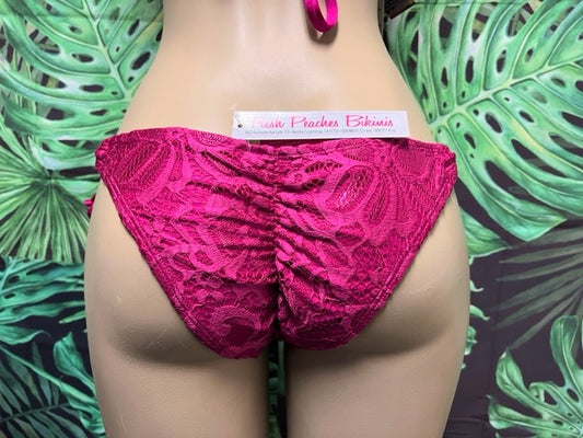 SALE Cabo Tie Side Bottoms Berry Baby Lace