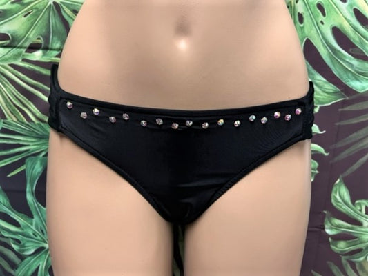 Bling Paradise Bottoms Black with AB Crystals Double Row