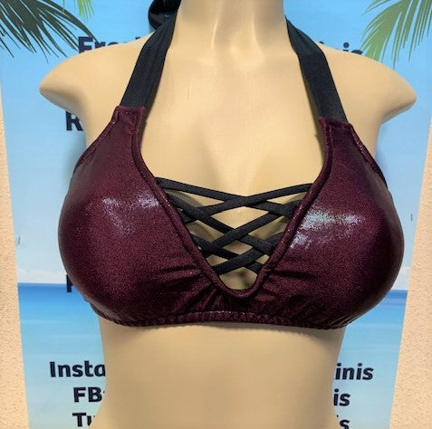 Britney Halter Maroon Metallic