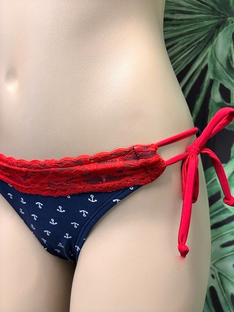 Cabo Tie Side Bottoms Anchors with Lace