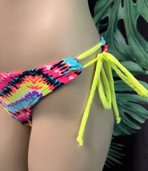 Cabo Tie Side Bottoms Neon Fireworks