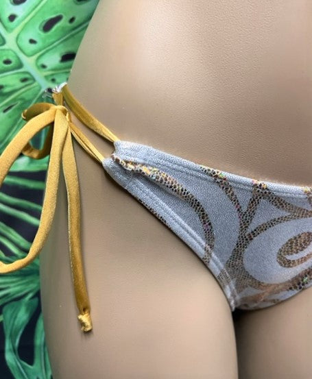 Thong To Tie Bottoms White Gold Swirl