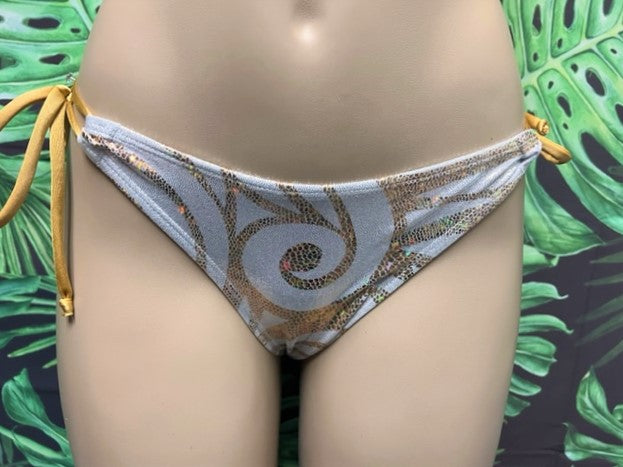 Thong To Tie Bottoms White Gold Swirl