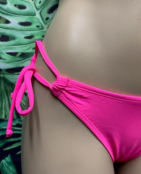 Cabo Tie Side Bottoms Neon Pink