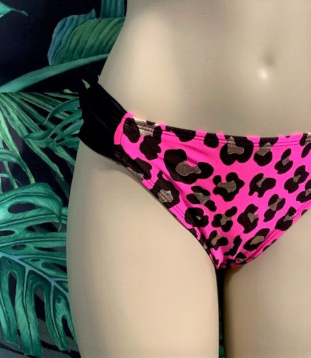 Paradise Bikini Bottoms Pink Gold Leopard