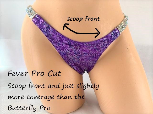 Competition Bikini SET Pro Top and Fever Pro Bottoms Blue Scales