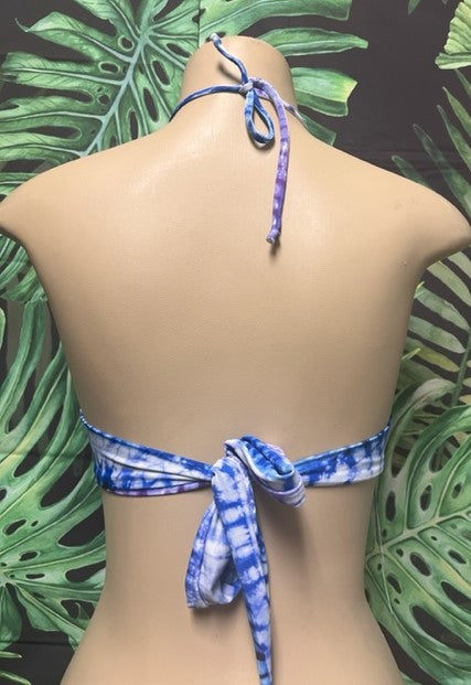 SALE Kylie Halter Top Blue Purple Blue Tie Dye