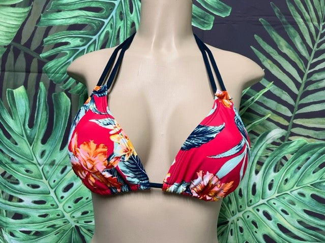 Layla Triangle Top Bright Red Tropical