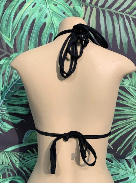 Layla Triangle Top Jade Black Snakeskin