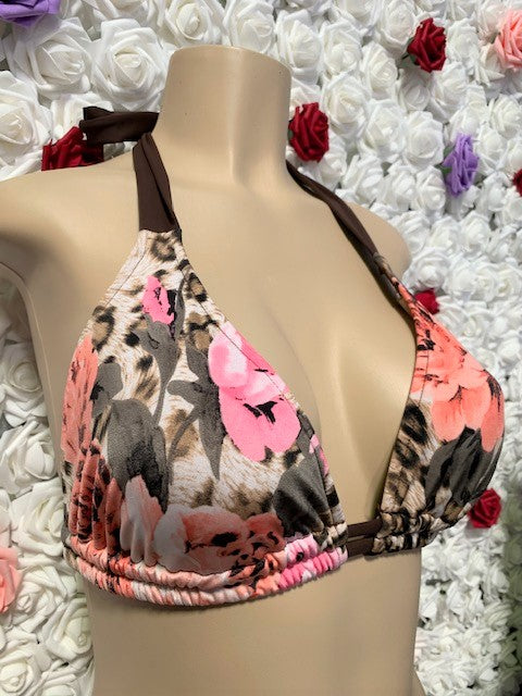 Lola Double String Bikini Top Romantic Leopard