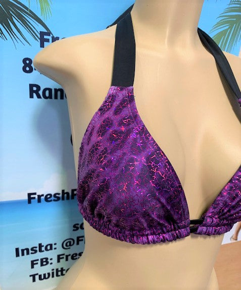 SALE Lola Double String Bikini Top Purple Animal