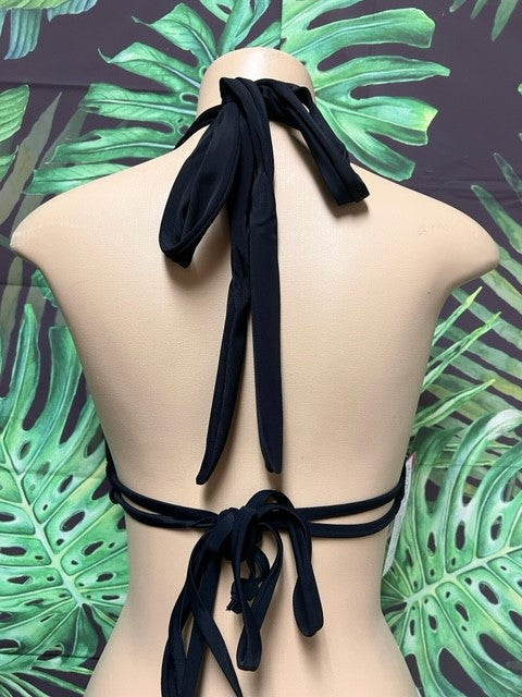 Lola Double String Bikini Top Black