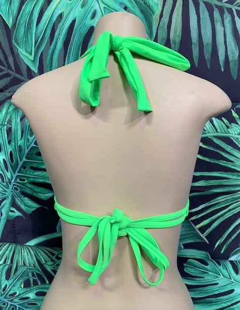 Lola Double String Bikini Top Rave Green