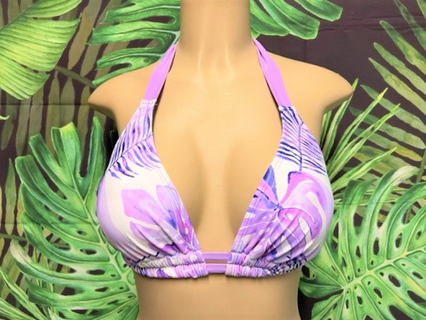 Lola Double String Bikini Top Leafy Lavender