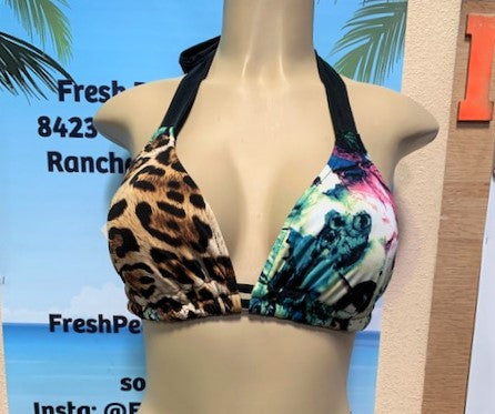 Lola Double String Bikini Top Leopard Affair