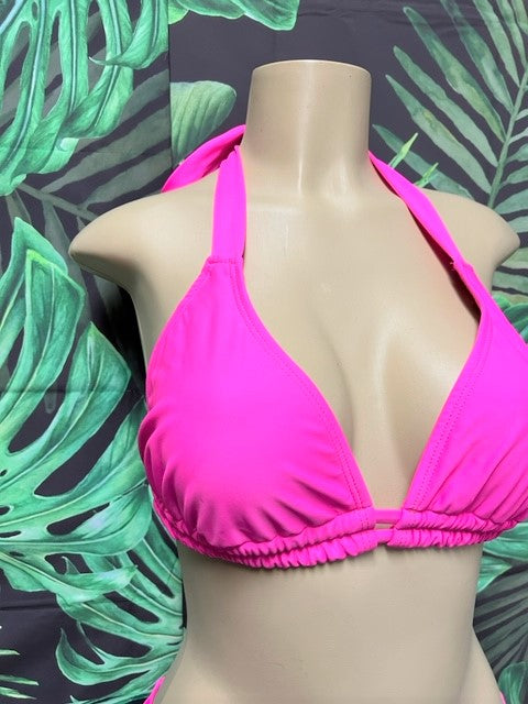 Lola Double String Bikini Top Hot Pink