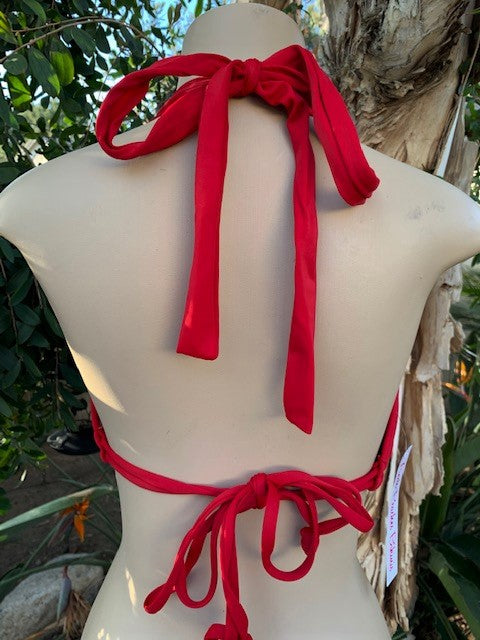Lola Double String Bikini Top Red