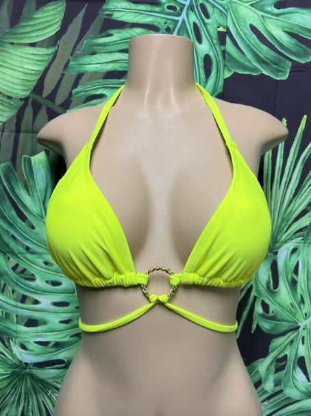 Lux Lyla Triangle Top Neon Yellow