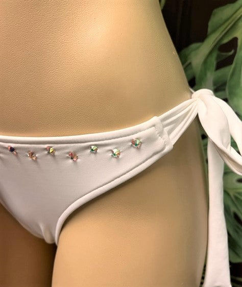 Miami Bottoms White with Clear AB Crystals