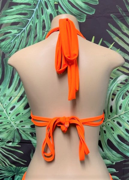 Lola Double String Bikini Top Brightest Orange