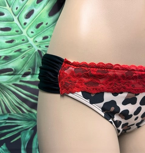Paradise Bikini Bottoms Leopard and Lace