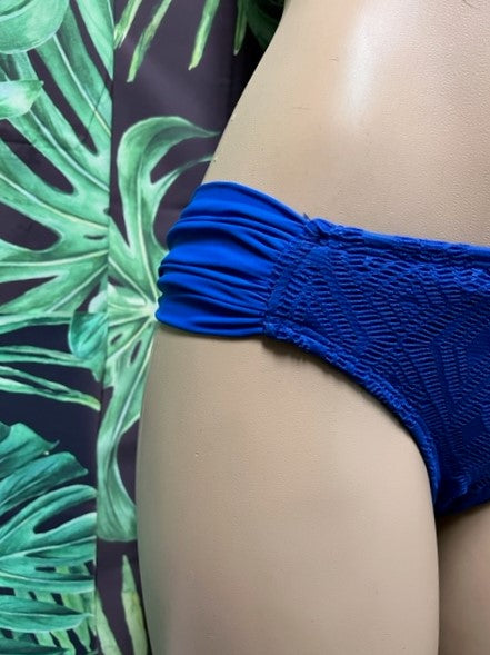 Paradise Bikini Bottoms Royal Blue Crochet Net