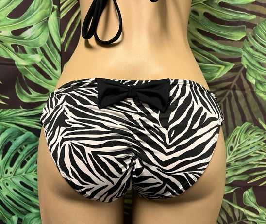 SALE Paradise Bikini Bottoms Zebra Red Lace
