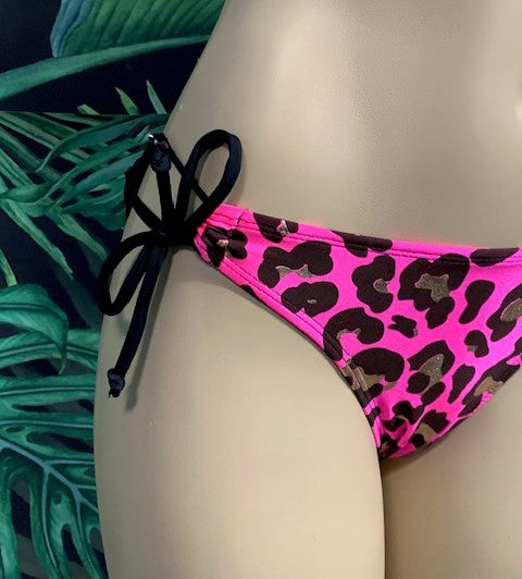 Cabo Tie Side Bottoms Pink Gold Cheetah