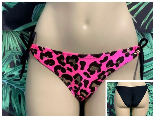 Cabo Tie Side Bottoms Pink Gold Cheetah