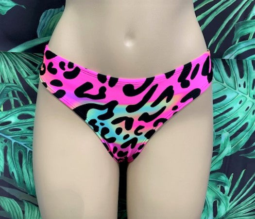 Tonga Bikini Bottoms Rainbow Leopard
