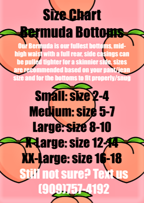 Bermuda Bottoms Pink Black Hibiscus