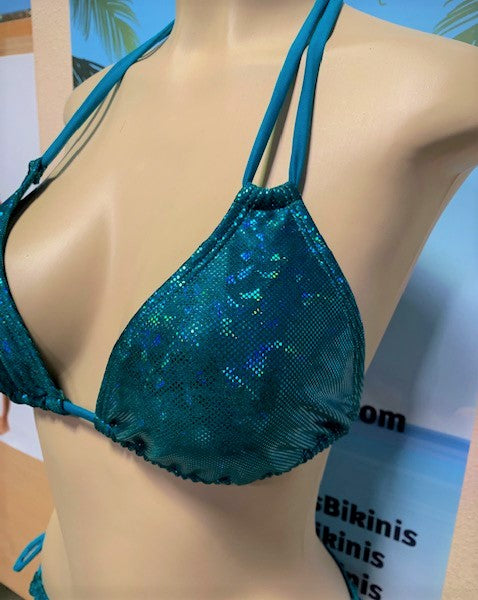 Layla Triangle Top Teal Hologram