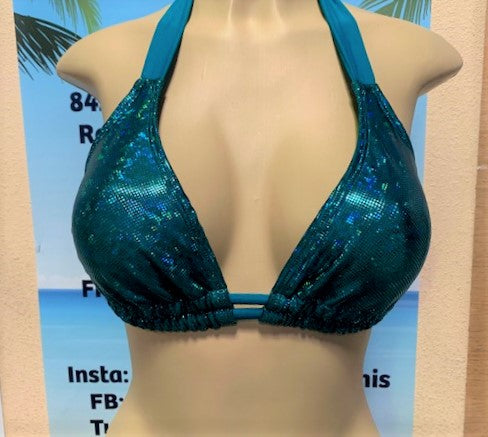 Lola Double String Bikini Top Teal Appeal