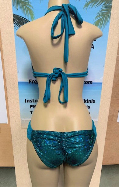 Lola Double String Bikini Top Teal Appeal
