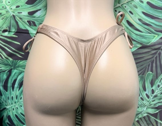 Thong Bottoms with Tie Sides Champagne