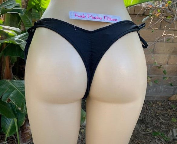 Thong Bottoms with Tie Sides Black