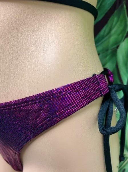 Thong To Tie Bottoms Raspberry Hologram