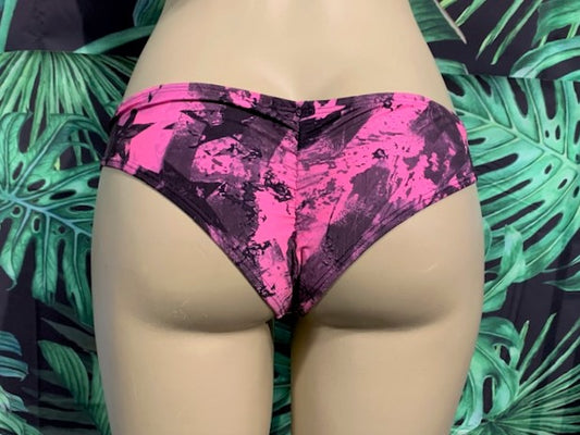 Tonga Bikini Bottoms Pink and Black Stars